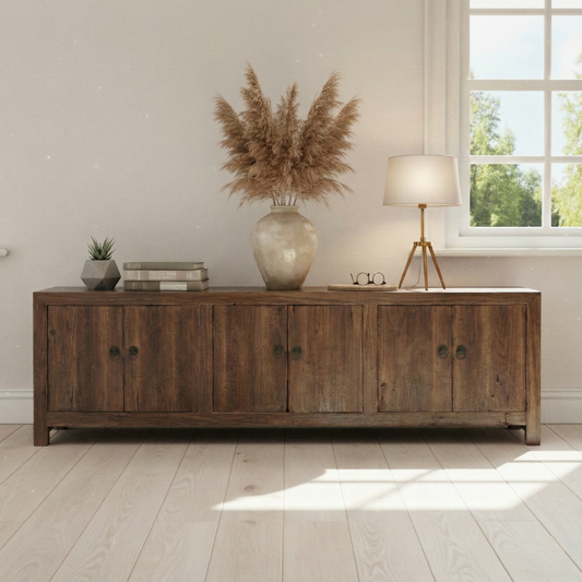 Handcrafted Solid Oak Table – Rustic Farmhouse Dining, Console, or Work Table