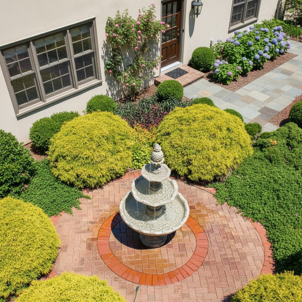 Majestic 80" 4-Tier Stone-Look Outdoor Garden Fountain